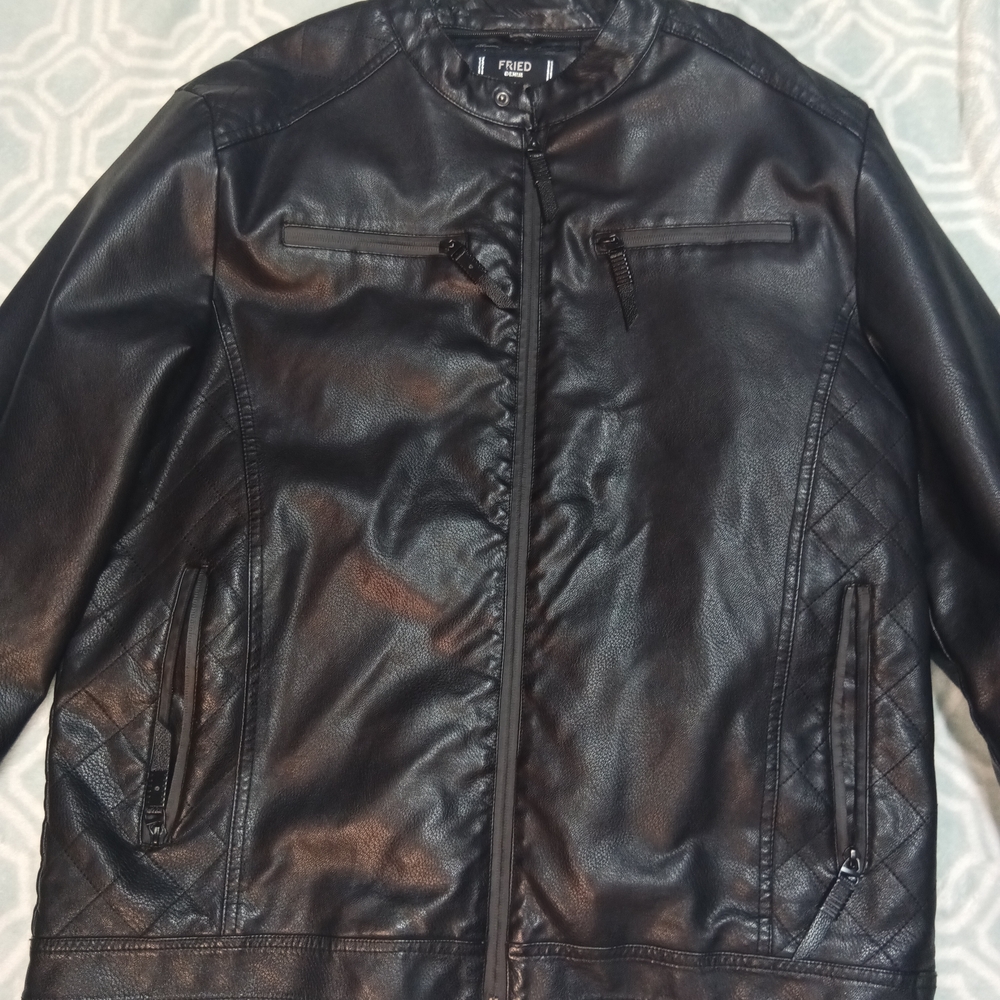 Black Men's Faux Leather Jacket